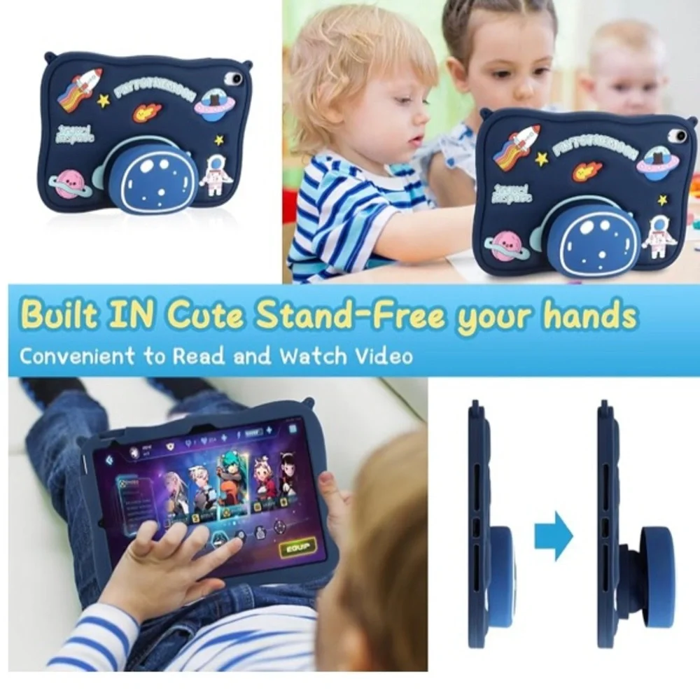Space-Themed Astronaut Tablet Case with Strap